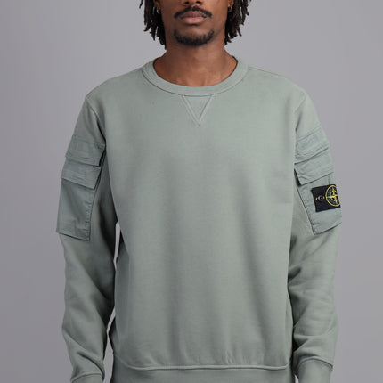 Brushed Cotton Fleece Olive Green