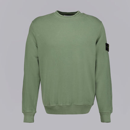 Stretch Cotton Fleece Olive Green