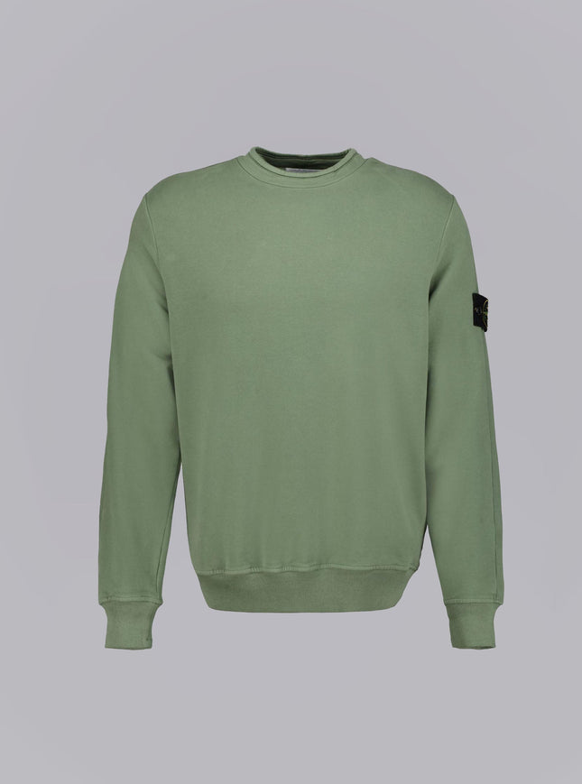 Stretch Cotton Fleece Olive Green