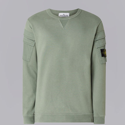 Brushed Cotton Fleece Olive Green