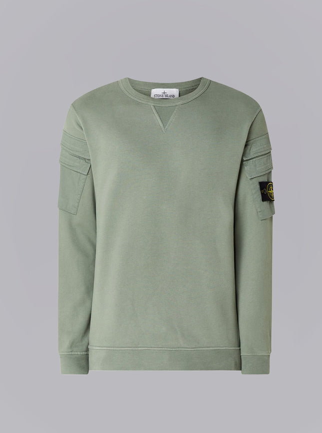 Brushed Cotton Fleece Olive Green